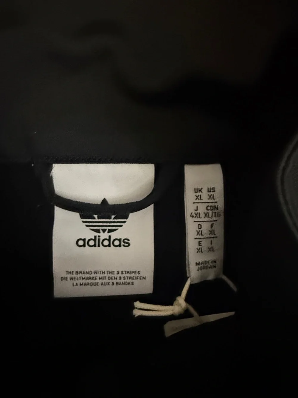 adidas Men’s Black Track Jacket with White 3-Stripes Size XL